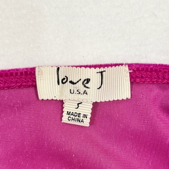 LOVE J Pink Spaghetti Strap Cinched Velour Mini Dress Party Festive Size Small - Picture 8 of 12